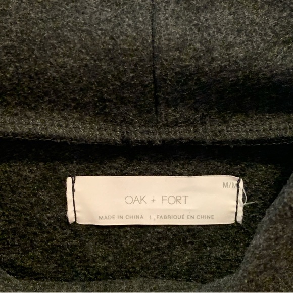 OAK + FORT Charcoal Structured High Neck Pull Over Sweater Size M - Picture 3 of 7